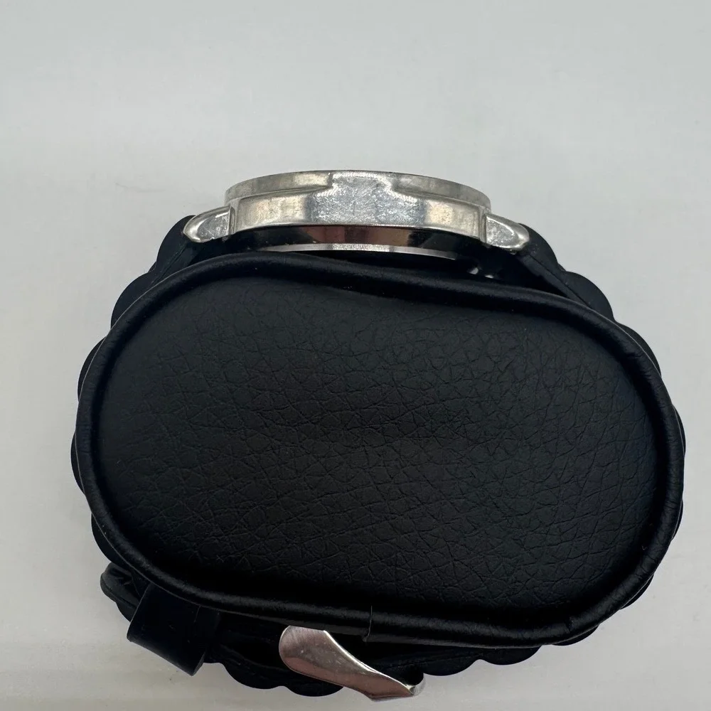 Disney Mickey Mouse Accutime Watch Corp MK1080 Silver Dial Black Rubber Strap